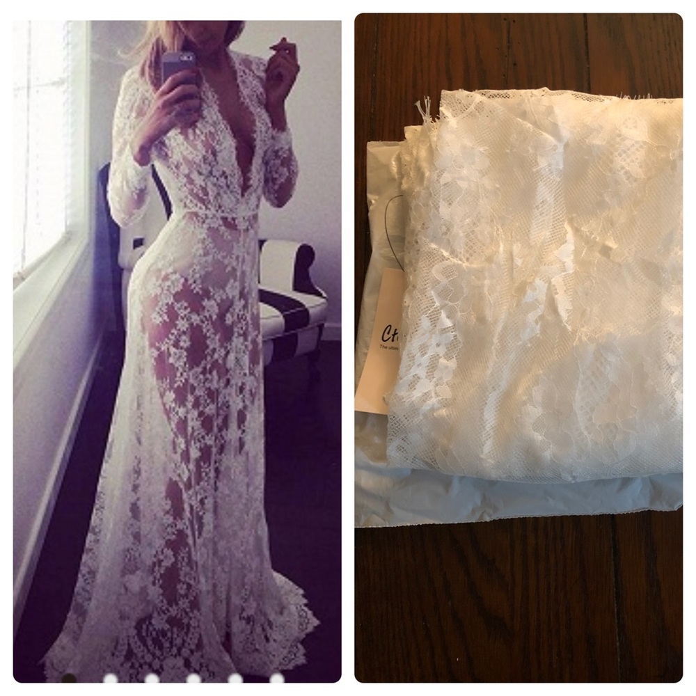Sheer white lace dress